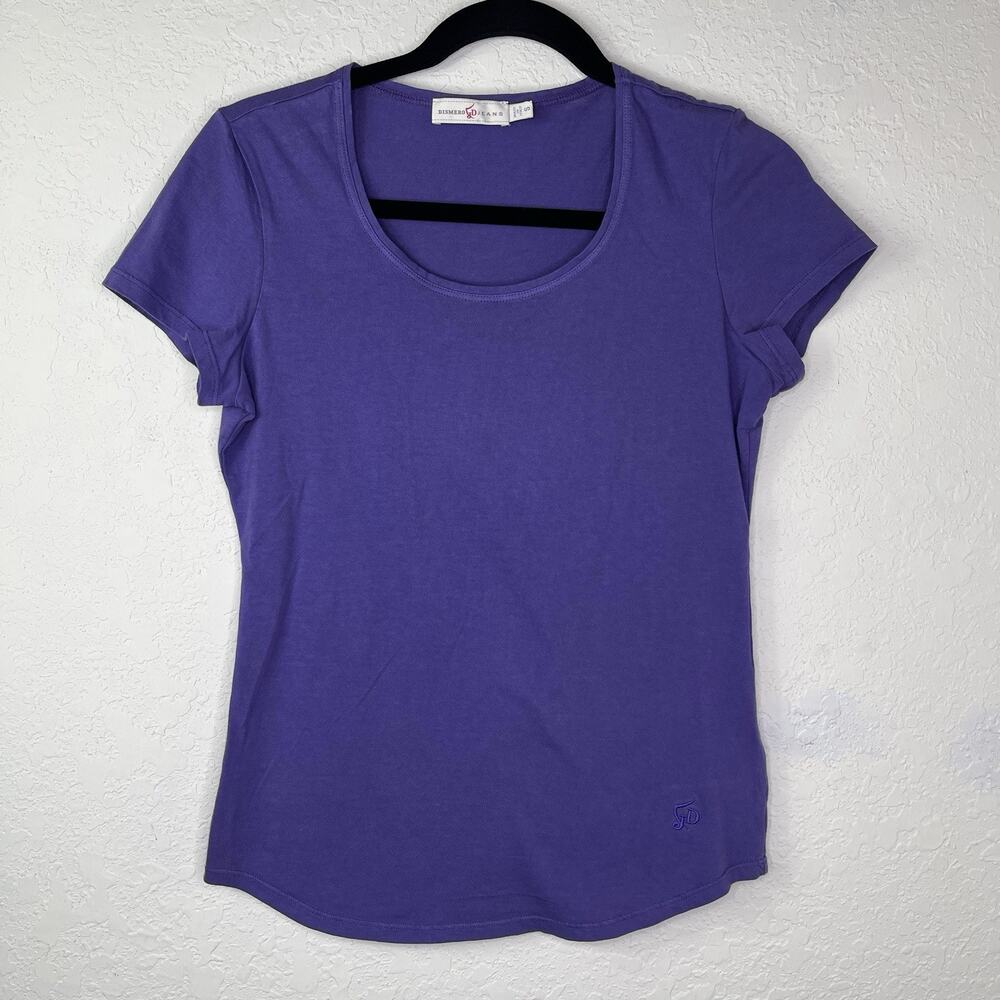 Dismero Jeans Purple Tee size S, Casual, Comfy, Made In Italy, 100% Cotton